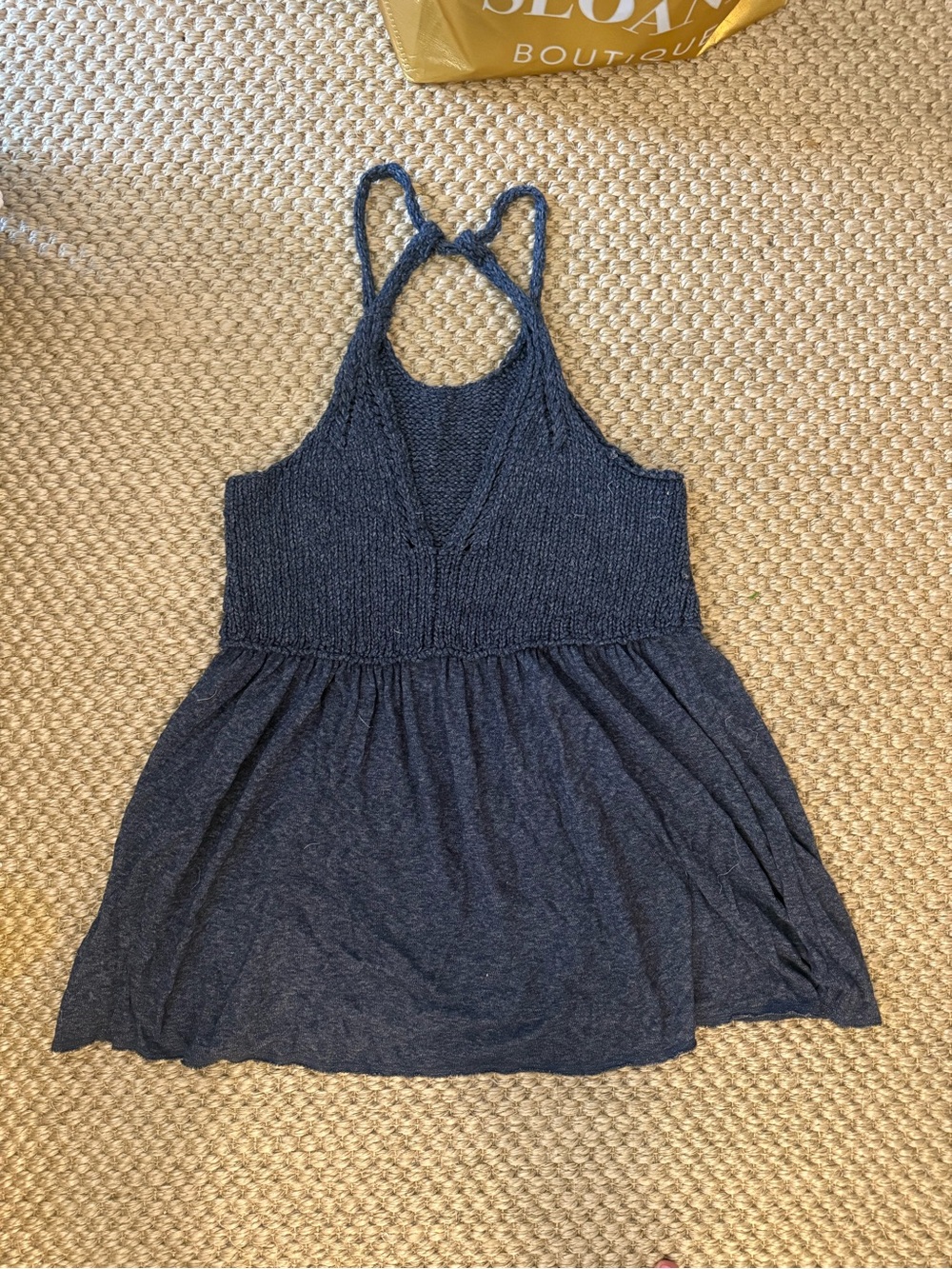 Free People Navy Blue Backless Halter Dress - Picture 2 of 3
